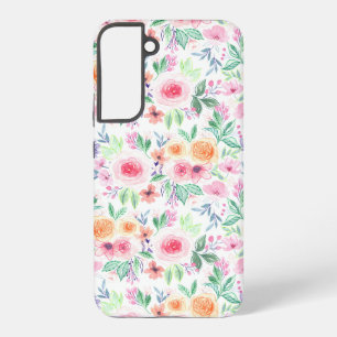 水彩花葉類 SAMSUNG GALAXY S22+ケース