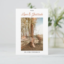 水彩花葉 サンキューカード