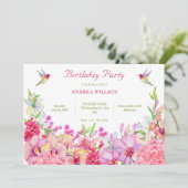 水彩花蘭バードガーデン誕生日 招待状 (スタンド正面)