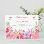 水彩花蘭バードガーデン赤ちゃんシャワー 招待状 (スタンド正面)
