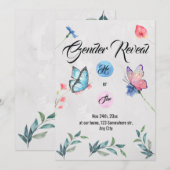 水彩花蝶招待状 招待状 (正面/裏面)