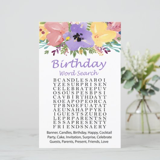 水彩花誕生日語検索ゲーム (スタンド正面)