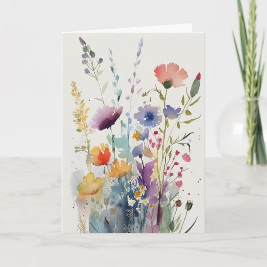 水彩花誕生日 シーズンカード (正面)