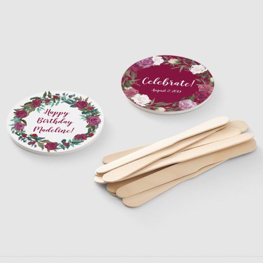 水彩花誕生日 ハンドファン (組立なし)