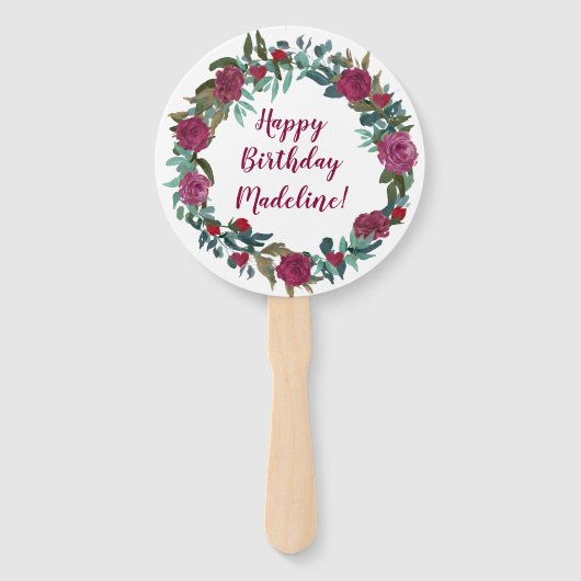 水彩花誕生日 ハンドファン (正面)