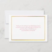 水彩花赤ちゃんシャワーありがとう サンキューカード (裏面)