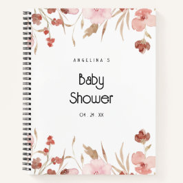 水彩花赤ちゃんシャワーギフトリストノート ノートブック