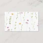 水彩花赤ちゃんシャワーベビー エンクロージャーカード (裏面)