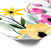 水彩花赤ちゃんシャワー歓迎ポスター ポスター (角)