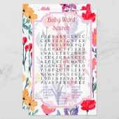 水彩花赤ちゃんシャワー語検索ゲーム (正面/裏面)