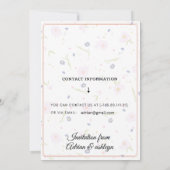 水彩花赤結婚式招待状 招待状 (裏面)