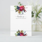 水彩花赤面、ブルゴーニュ+ネイビー 案内状 (スタンド正面)