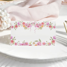 水彩花野花ピンクボウ