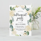 水彩花金ゴールドグリッター退職パーティー 招待状 (スタンド正面)