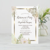 水彩花金ゴールドフレーム退職 招待状 (スタンド正面)