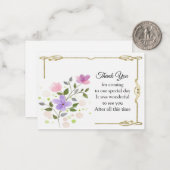 水彩花金ゴールド枠サンキューカード ノートカード (正面/裏面インサイチュ)