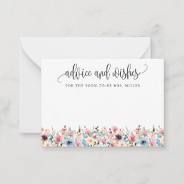 水彩花開花、アドバイスとウィッシュズカード アドバイスカード