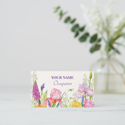 水彩花開花 名刺 (スタンド正面)