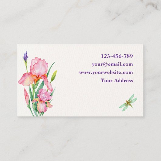 水彩花開花 名刺 (裏面)