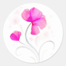 水彩花青結婚のシール ラウンドシール