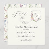 水彩花飾りクレスト セーブザデート (正面/裏面)