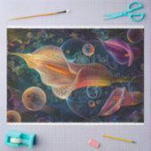 水彩花鮮やかの切り離し 薄葉紙 (クラフト)