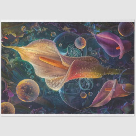 水彩花鮮やかの切り離し 薄葉紙 (正面)