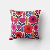 水彩花鮮やかBOHO植物学 クッション (裏面)