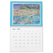 水彩花鳥と風景 カレンダー (3月 2026)