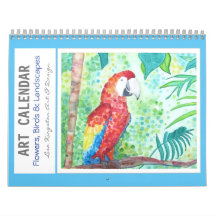 水彩花鳥と風景