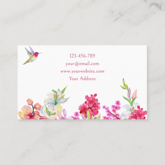 水彩花鳥園 名刺 (裏面)