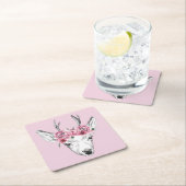 水彩花鹿 スクエアペーパーコースター (インサイチュ)