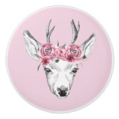 水彩花鹿 セラミックノブ (正面)