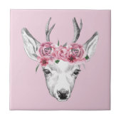 水彩花鹿 タイル (正面)