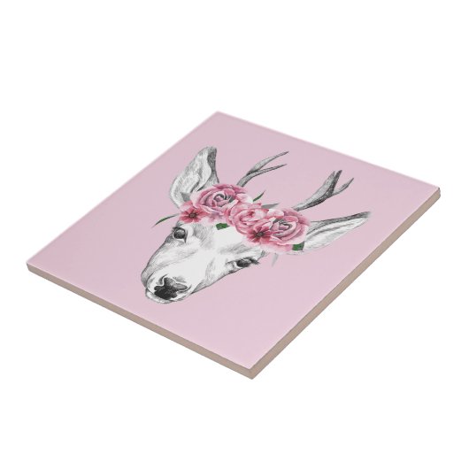 水彩花鹿 タイル (側面)