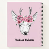 水彩花鹿 |名前の追加 ノートブック (裏面)