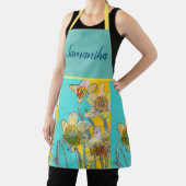 水彩花黄緑春 エプロン (インサイチュ)