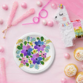 水彩花03 カスタムペーパープレート 7" ペーパープレート (パーティー)