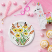 水彩花07カスタム紙プレート7" ペーパープレート (パーティー)