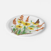 水彩花07カスタム紙プレート7" ペーパープレート (アングル)