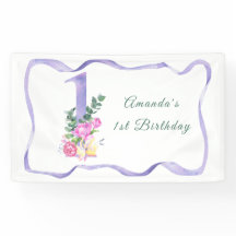 水彩花1歳の誕生日パーティー