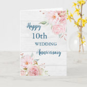 水彩花10周年結婚記念カード カード (黄色い花)