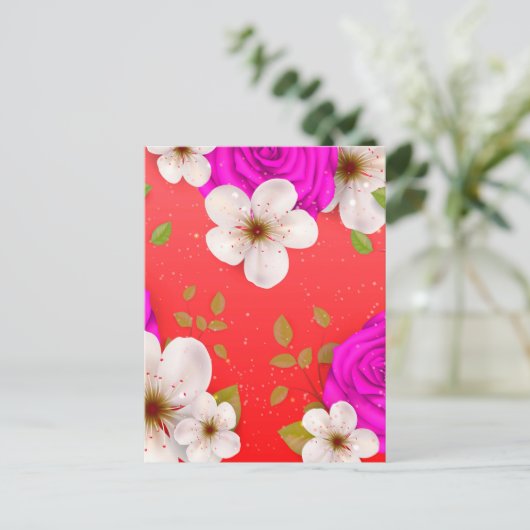 水彩花14 ポストカード (スタンド正面)