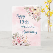 水彩花15結婚周年記念カード カード (黄色い花)