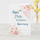 水彩花25結婚周年記念カード カード (黄色い花)