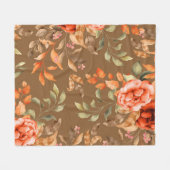 水彩花2 フリースブランケット (正面(横))