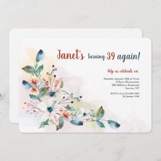 水彩花2 招待状 (正面/裏面)