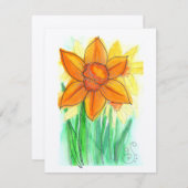 水彩花2 (4.25 x 5.5")フラットノートカード ノートカード (正面/裏面)