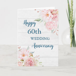 水彩花60周年結婚記念カード カード