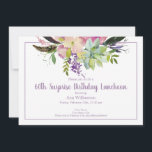 水彩花60thサプライズ誕生日 招待状<br><div class="desc">水彩フラワー60thサプライズ誕生日招待状この水彩フローラ招待はあなたの特別なお祝いに最適である。このデザインは、白い背景にボホフローラをアクセントにし、タイポグラフィを使った多肉的な配カスタム置を特徴とする。</div>